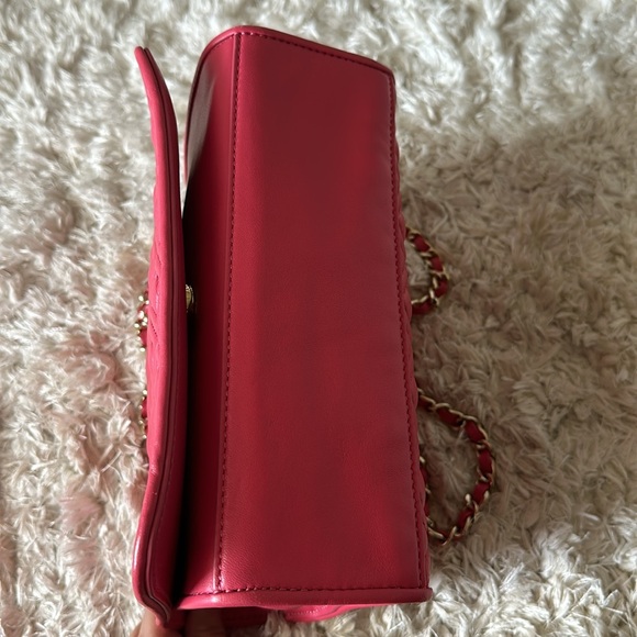 Tory Burch Fleming Medium Shoulder Bag Pink leather - Picture 7 of 13